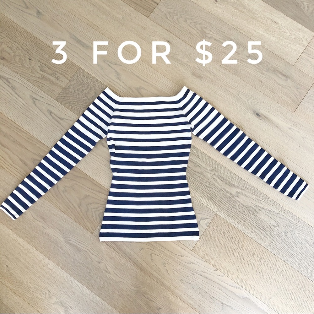 3 FOR $25 H&M striped boat neck long sleeve